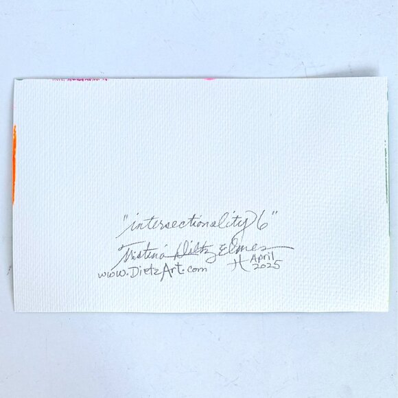 Intersectionality6 Original Acrylic Painting 8x10in Mat Frame Ready Squeegee Art - Picture 8 of 8